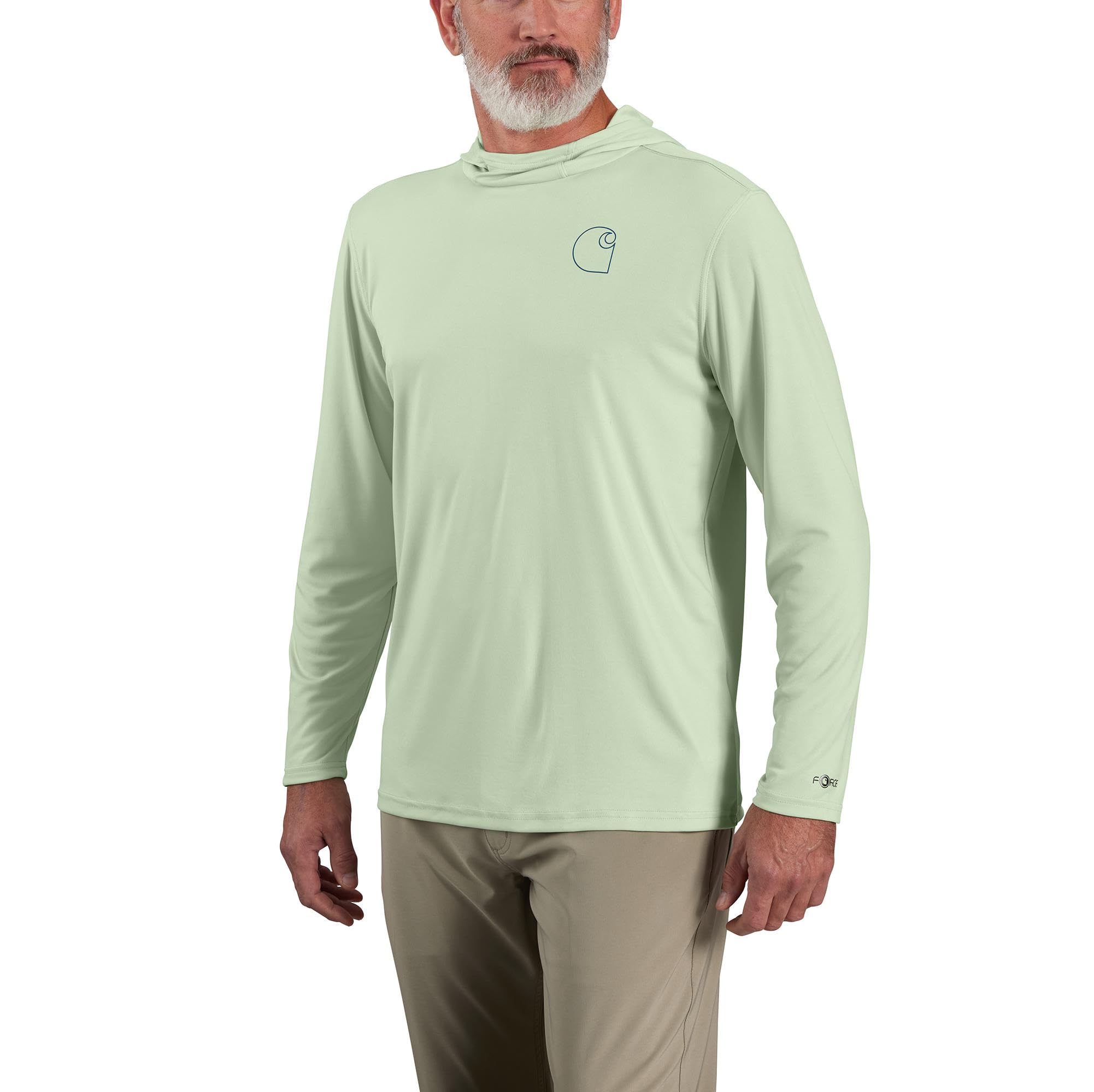 Carhartt Men's Force Sun Defender™ Lightweight Long-Sleeve Hooded Logo Graphic T-Shirt