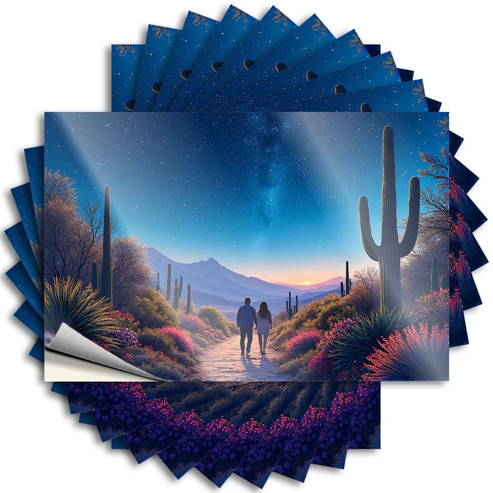 Rooms Decorations Decal Helmet | A Couple Walks Hand in Hand Under A Starry Sky Winter Farmers Sticker Pack(8X12CM)