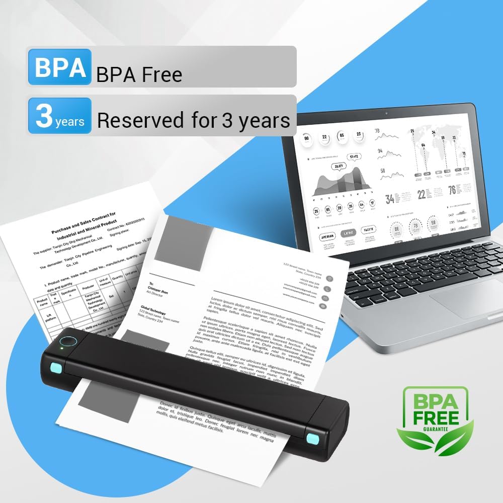 Thermal Printer Paper 8.5 x 11,Thermal Printing Paper Compatible with Portable Printer M08F-Letter, M832, M834, MT800,100 Sheets image 5