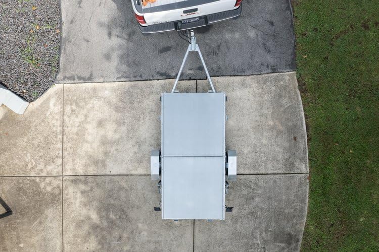 Image of DK2 - Single Axle Galvanized Folding Utility Trailer & Assembly Kit | MFT4X8G | 4 x 8-ft | 1450 lb. Payload Capacity | Coated Steel | 2 inch Coupler with Safety Chain | Folding Trailer Design
