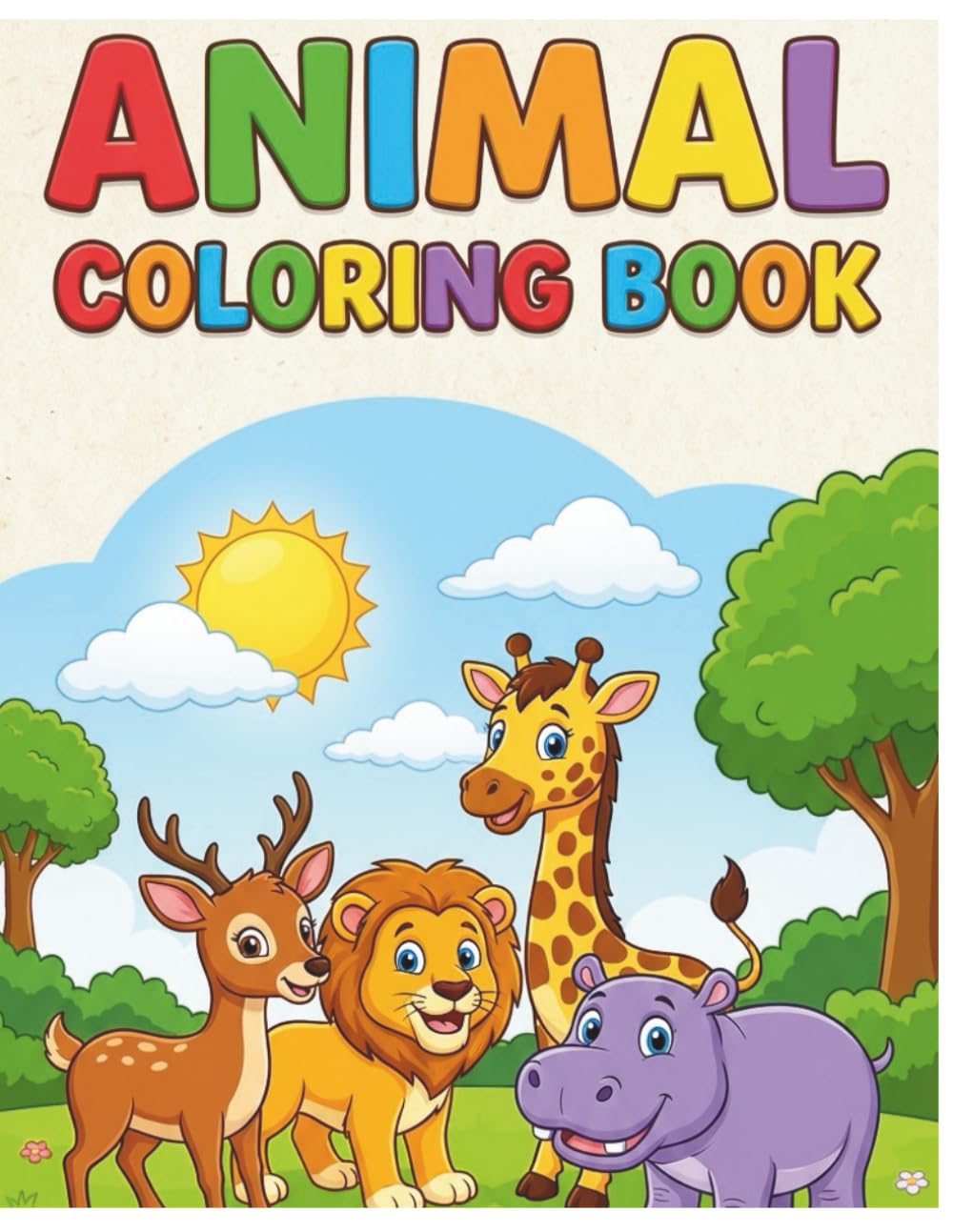 ANIMAL COLORING BOOK: Big & Simple Coloring Pages for Toddlers and Preschoolers