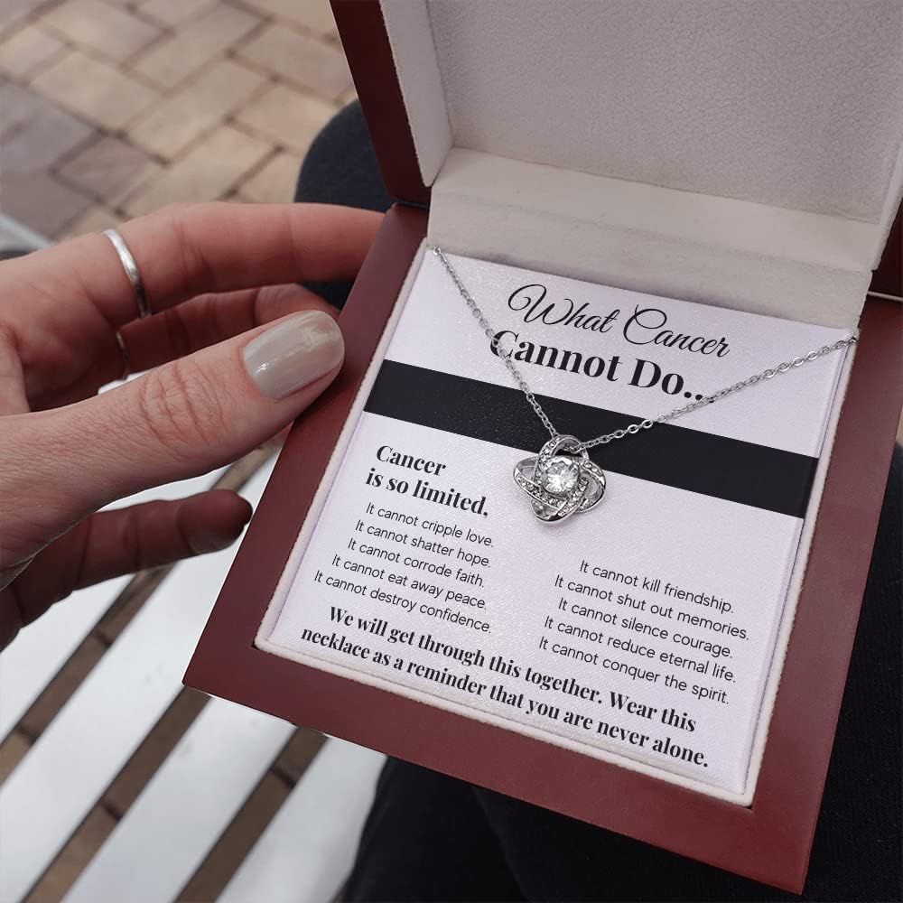 FG Family Gift Mall Cancer Gifts For Women, Comfort Items For Chemo Patients, Breast Cancer Survivor Gifts For Female, Cancer Awareness Pendant Necklace with Message Card and Gift Box