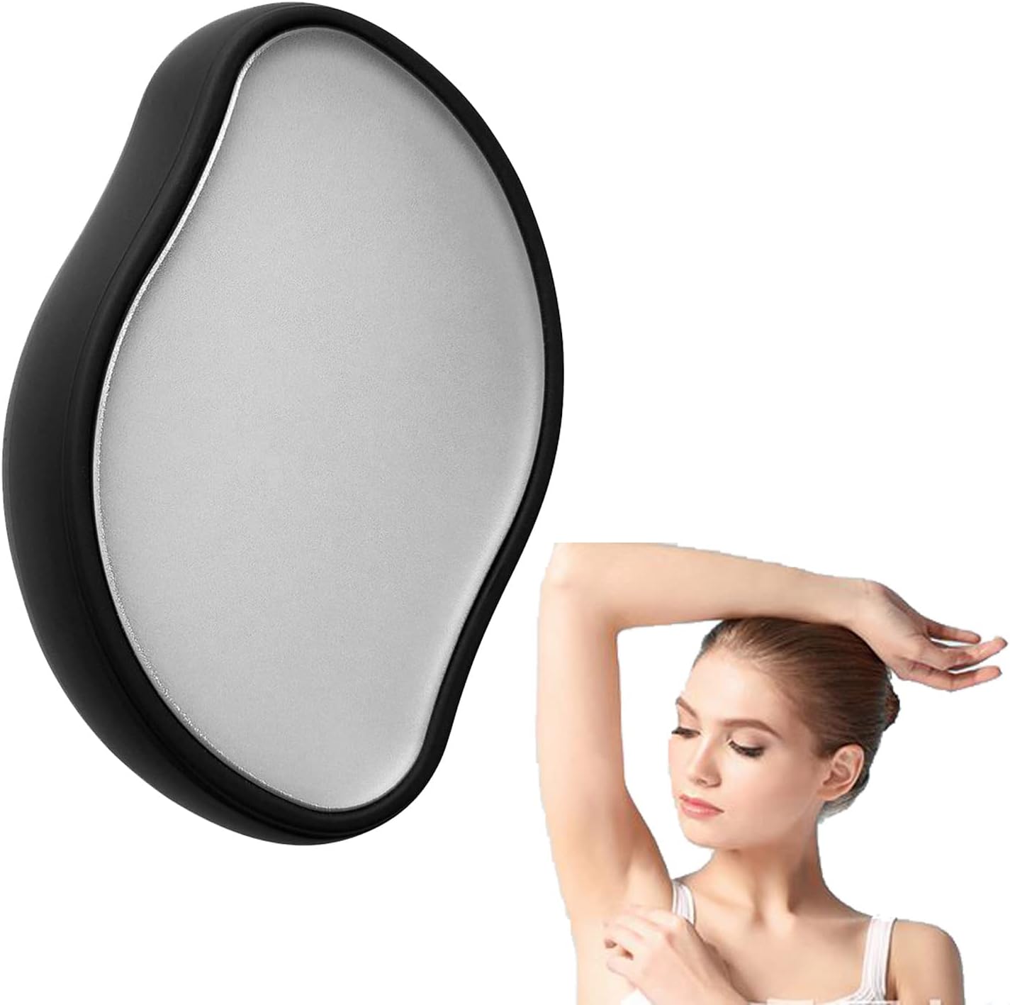 Rednow Crystal Hair Eraser, Magic Crystal Hair Remover, Painless Exfoliation Hair Removal Tool Fast & Easy for Women and Men Apply to Any Part of the Body (Black)