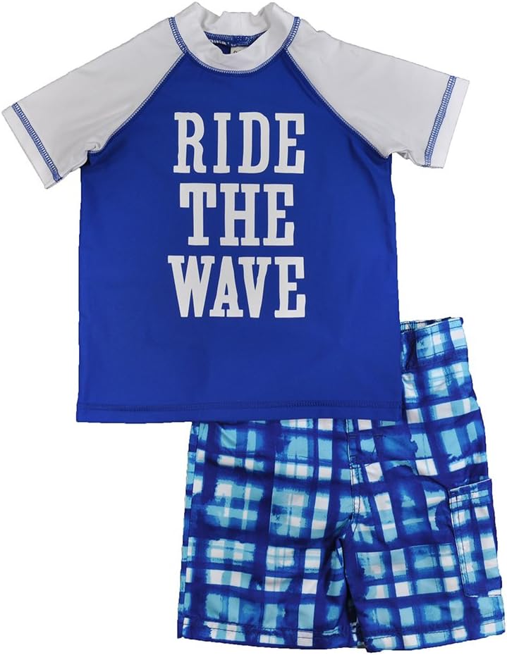 Osh Kosh Little Boys' Ride The Wave Rash-Guard Swim Set