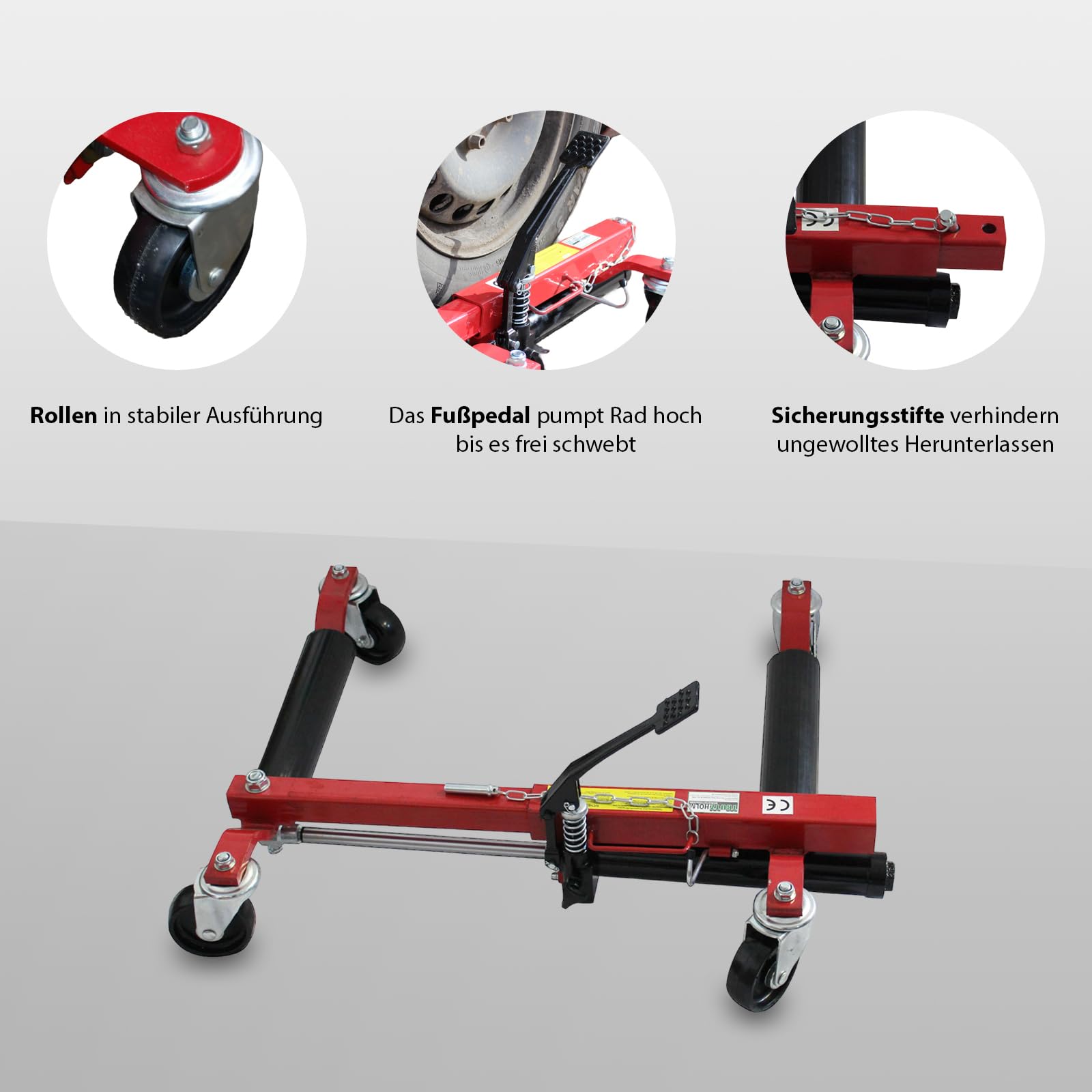 TRUTZHOLM Rangier-Hubwagen | 680 kg Stück | hydraulische Rangierhilfe Wagenheber Rangierheber PKW Auto Rangierwagenheber Rangierroller (4 Stück)