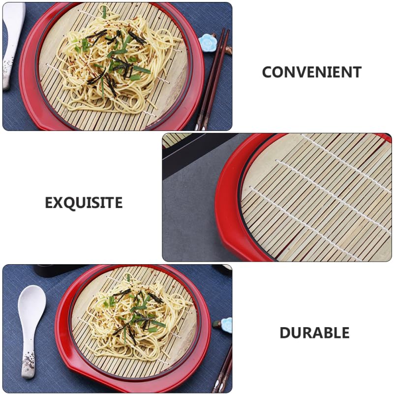 Set de 3 platos japoneses para fideos Soba estilo bambú miniatura 6
