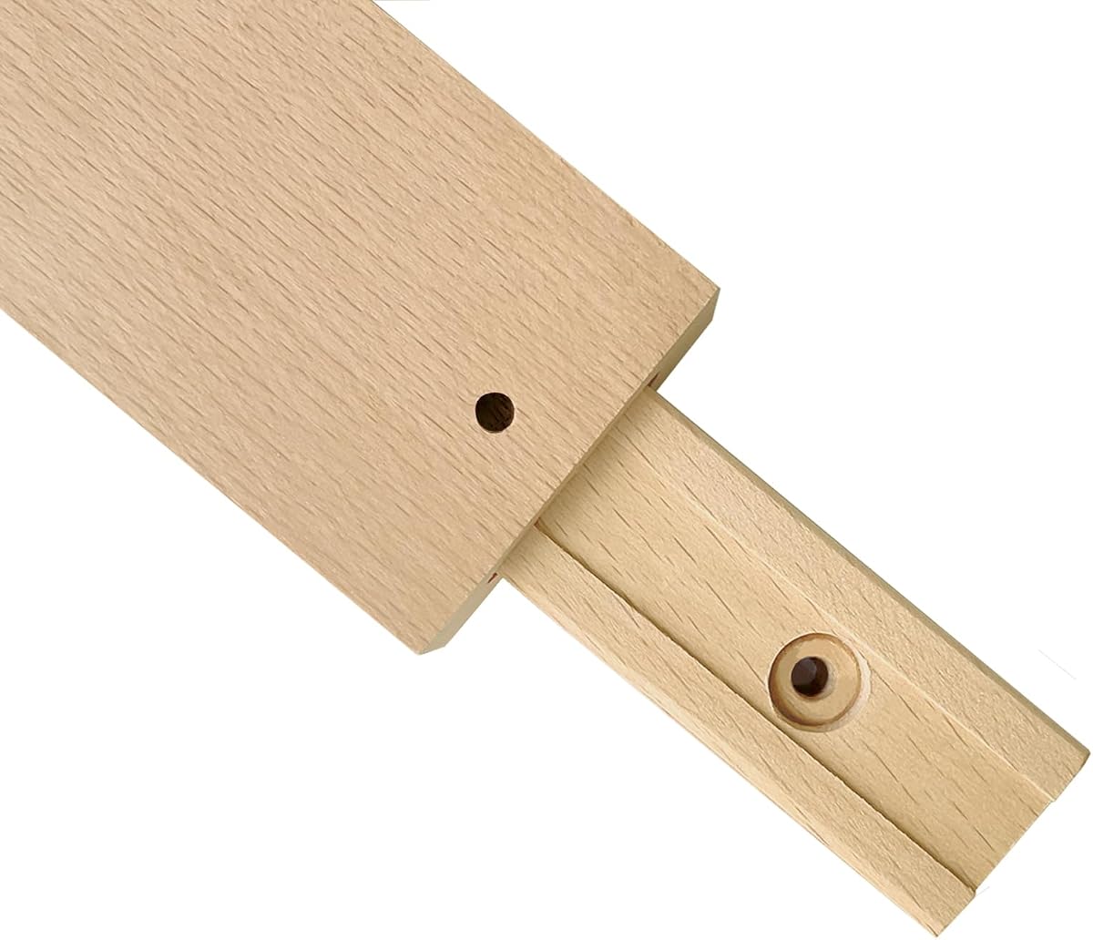 Wood Drawer Slides with 4 Pre-drilled Holes for Bottom/Center/Classic Mounted, 15-3/4“ Inches Wooden Dresser Undermount Guide Track Rails for Dresser Replacement Kit (1, 15-3/4“)