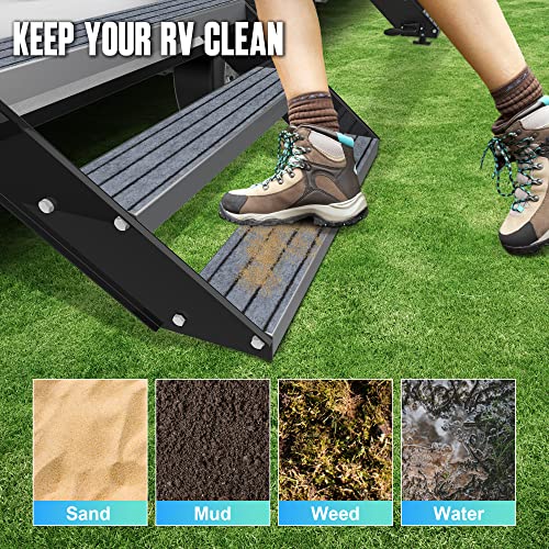 Depsunny Rv Step Covers 4 Pack, 24"*9.5" Camper Step Rug, Stair Covers For Camper Mobile Home,Compatible With Lippert, Morryde Step, Keep Your Rv Cleaner (24” X 9.5”/4 Pack) #TOP4
