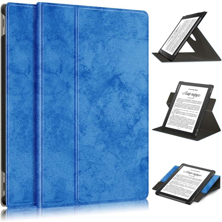 Tablet Case For PocketBook InkPad Lite PB970 Smart Case Fabric 360 Rotating Ereader Stand Shell For PocketBook 970 Case 9.7 inch (Dark blue, Pocketbook 970 9.7in)