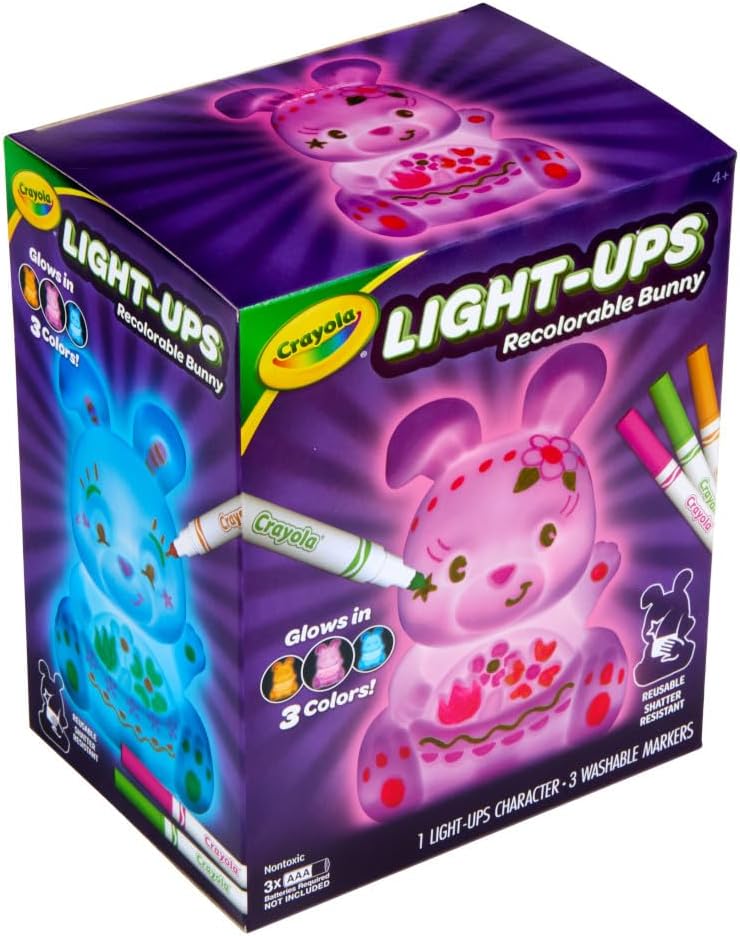 Crayola Light Up Toy Bunny, Reusable Coloring Toy, Spring Crafts & Decor, Bunny Toy for Kids, Ages 4+
