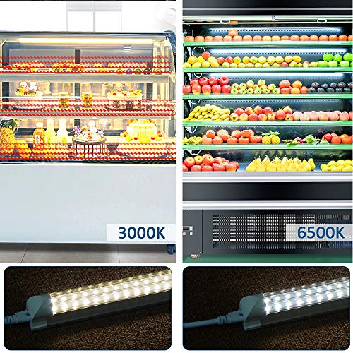 2FT LED Light Fixture, 24W 6500K Cool White 2680LM Super Bright T8 Integrated Fixture Under Cabinet and Utility Shop Light D-Shape Triple Rows Tube Corded Electric with Built-in ON/Off Switch (2 Pack)