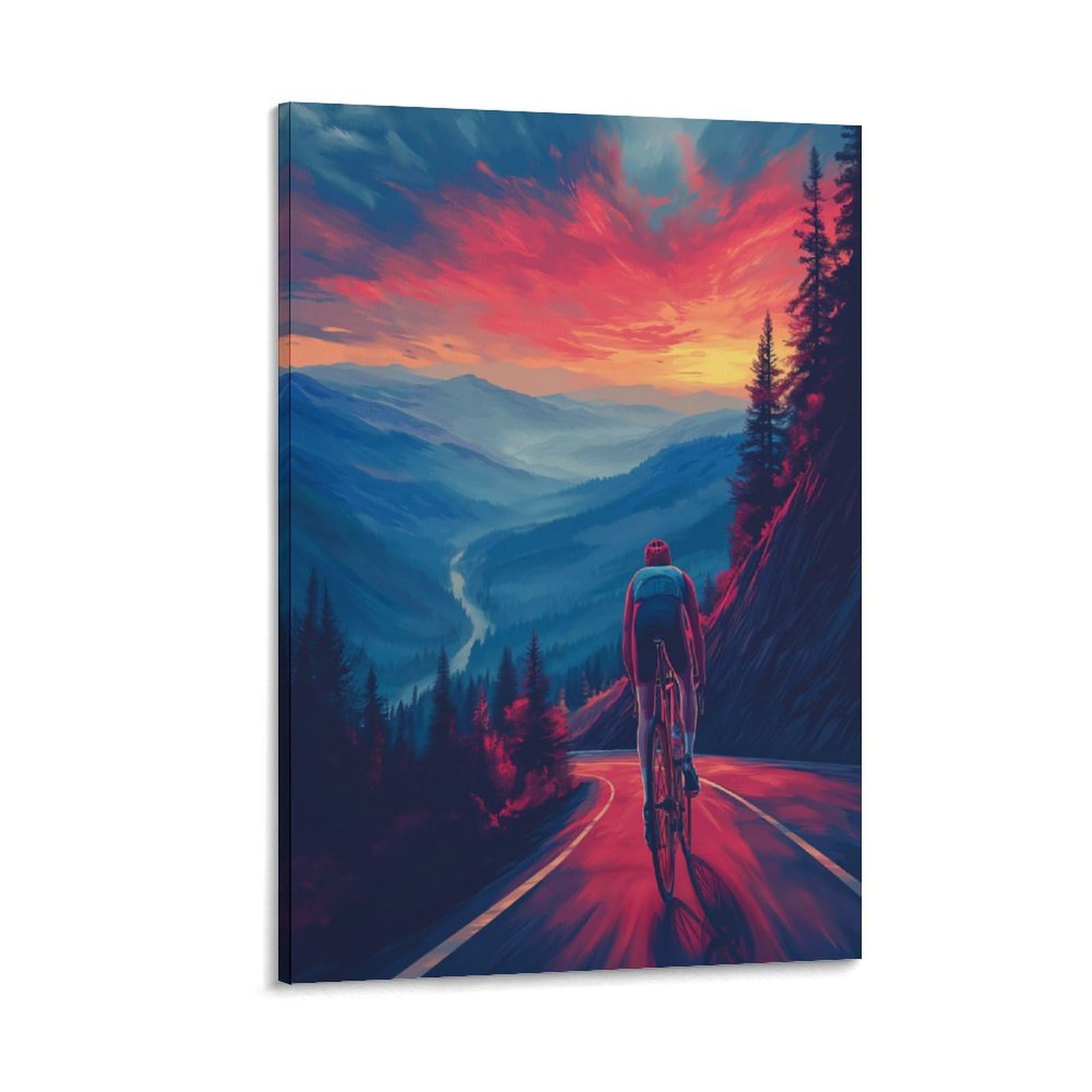 UNRXJZLVM Mountain Bike Art - The Canvas Prints of Reproduction Artwork Pictures on Canvas Wall Art for Home Office Decorations 08x12inch(20x30cm)