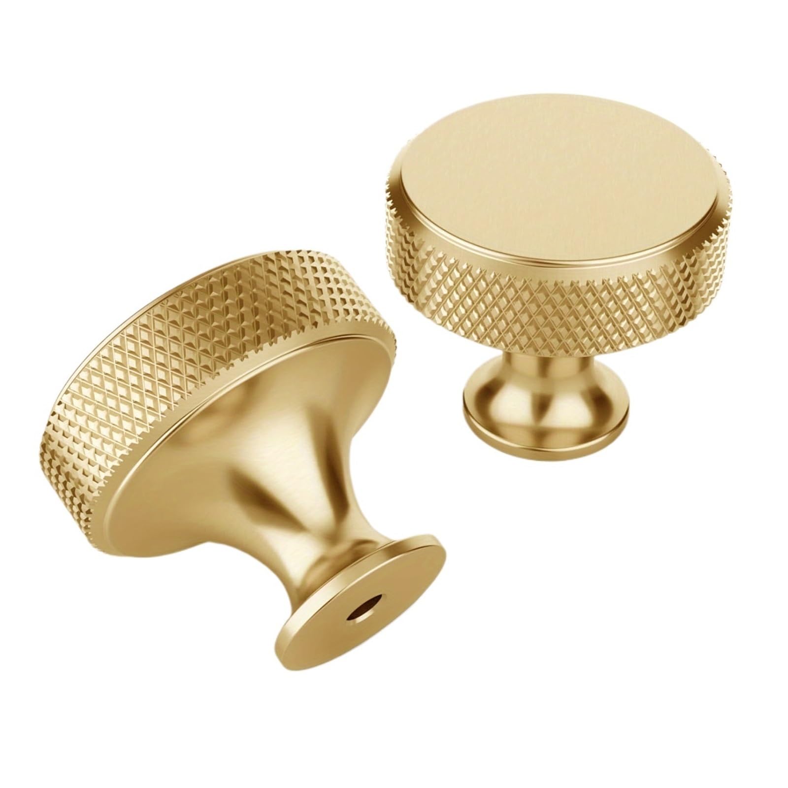 VAQROPNSHRG 5pcs Knurled Aluminum Cabinet Knobs Drawer Pull Handles for Wardrobe Dresser(Golden)