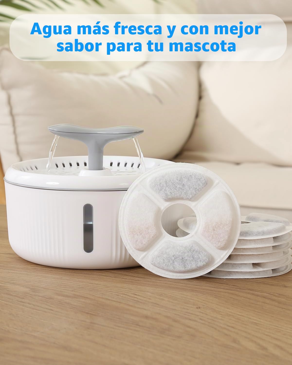 Filtros Fuente Gatos, 1.6-2.5L Filtros Fuente para Gatos Repuesto de [6PCS] Filtros Agua Gato de Triple Acción con Resina de Intercambio Iónico, Carbón Activado