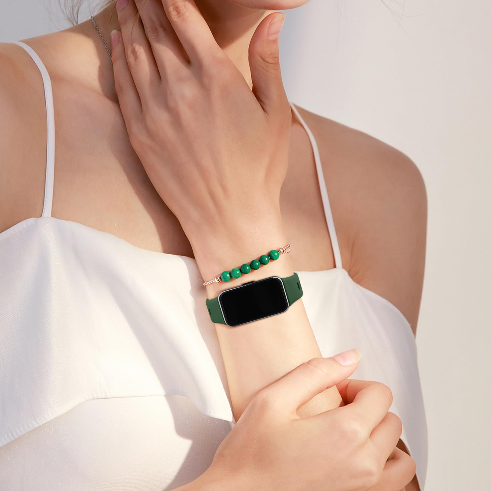 Amzpas 3 sztuki bransoletek do Huawei Band 9 / Huawei Band 8, dla kobiet i mężczyzn, silikonowe, sportowe paski zastępcze, do Huawei Band 9/8, 3 sztuki