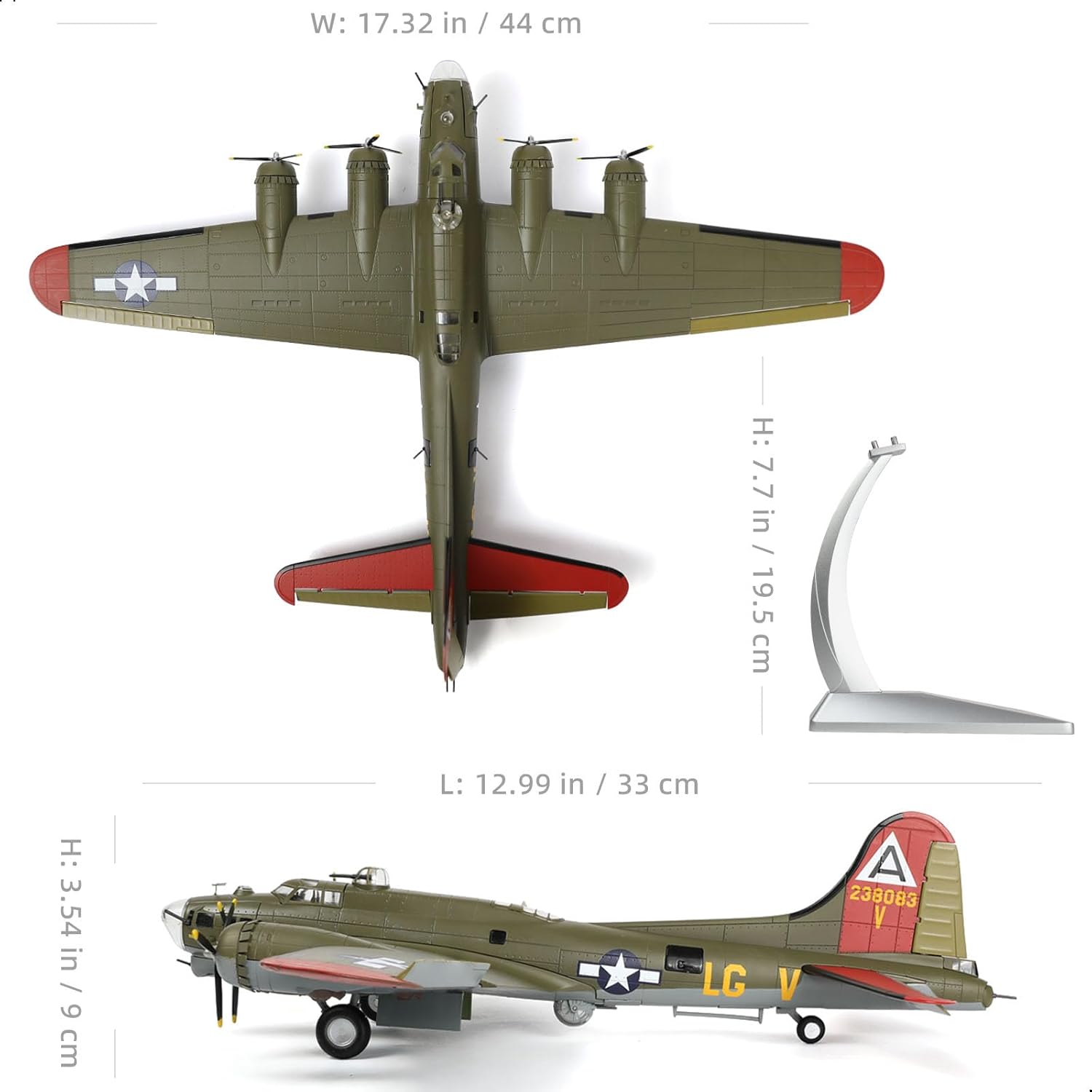 SEBUNAS 1/72スケール B-17 フライングフォートレス戦闘機モデル 重