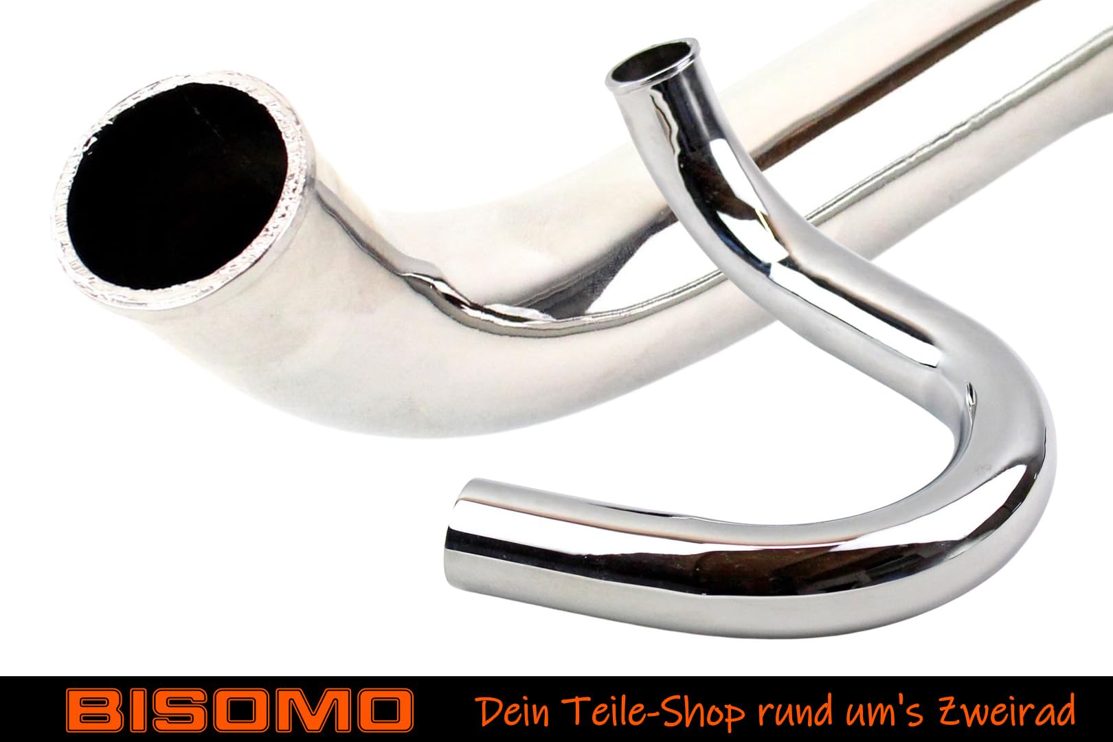 Krümmer + Krümmermutter-Set 32mm Tuning, für Simson SR50 SR80 Roller, verchromt, mit Klemmschelle, Krümmerdichtring, Sicherungsblech