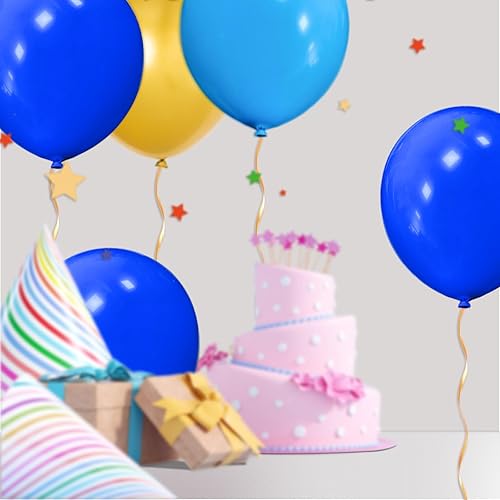 Miniatura 6 de 32 globos grandes de color azul oscuro de 18 pulgadas, globos redondos de látex grandes para decoración de cumpleaños y bodas (azul oscuro)