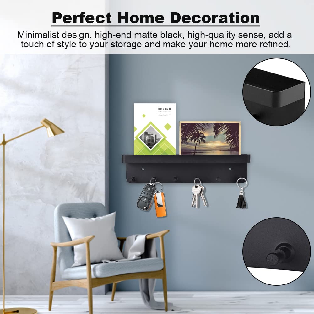 à 6 Crochets Porte Clé Mural Auto-Adhésif Ou Perçage Installation 2