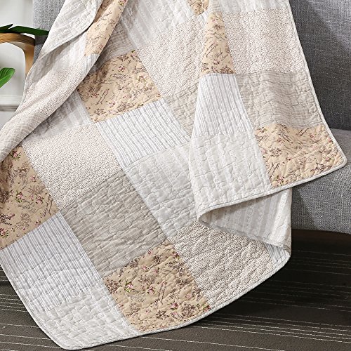Slpr Country Lane Cotton Patchwork Quilted Throw - 50" X 60" | Farmhouse Lap Quilt For Couch And Bed #TOP1
