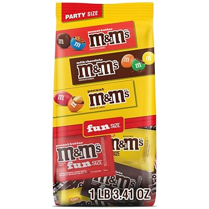 M&M'S Milk Chocolate, Peanut & Peanut Butter Easter Fun Variety Pack, Party Size, 19.41 Oz Bulk Candy Bag (1.36 Pounds)
