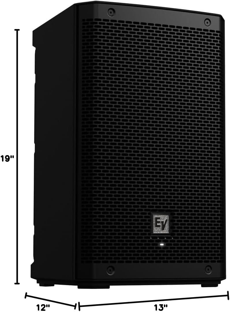 Electro-Voice ZLX-8P-G2 8-Inch 2-Way Powered Loudspeaker with Bluetooth (Black) Bundle with All-Aluminum Speaker Stand Pack and 25-Feet XLR Male to Female Microphone Cable (3 Items)