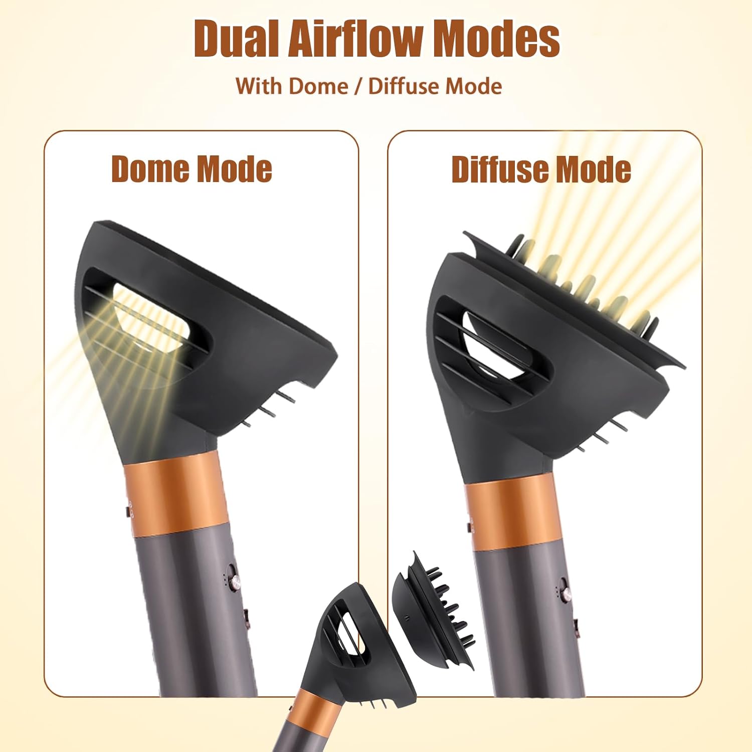 Wave Curl Diffuser Attachment for Dyson Airwrap, Fast Drying Wave Curly Thick Hair, Dome and Diffuse Modes, Adding Volume and Define Curl Wave, Gray