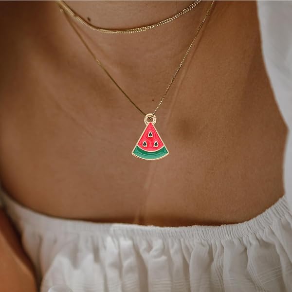 VALICLUD Pendentif Pastèque Petit Support D'haltères Support D'haltères Décor De Jeu De Rôle Boucles D'oreilles Amusantes Charmes De Boucle D'oreille De Nourriture - 5