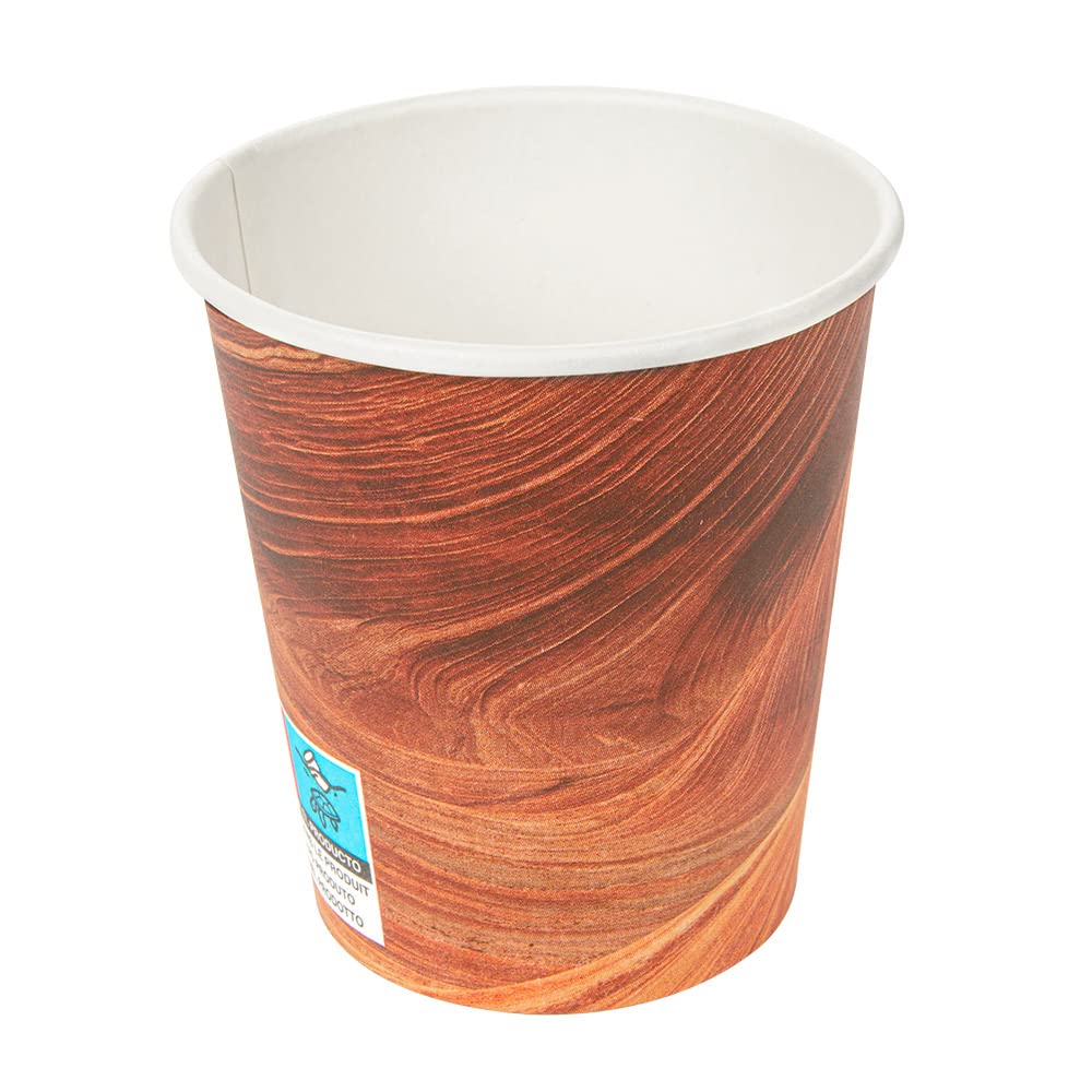 García de Pou 1000 Pezzi - Bicchieri Bevande Calde 1 Parete 'Arizona' 180 Ml 260 + 18 Pe G/M2 Ø7,2/5,3X7,8 Cm Marrone Cartoncino