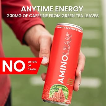 AminoLean Sugar Free Energy Drink with Natural Green Tea + BCAA Amino Acids