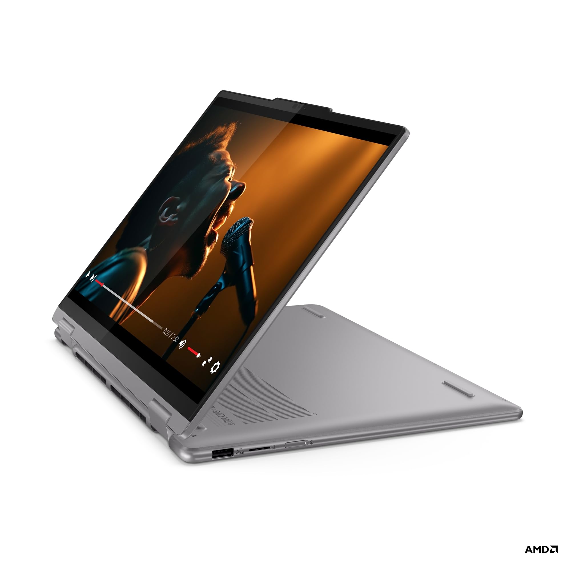 Lenovo Yoga 7 2-en-1 14AHP9 - Ordinateur Portable AI 14'' WUXGA OLED (AMD Ryzen 5 8640HS, RAM 16Go, SSD 512Go, AMD Radeon 760M Graphics, Windows 11 Home) Clavier rétroéclairé AZERTY Français - Gris