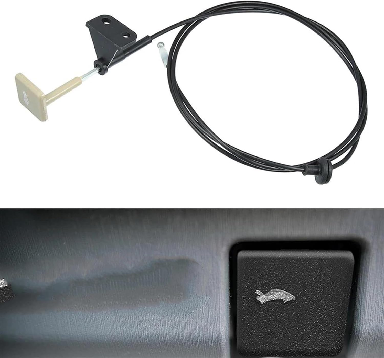 Hood Bonnet Release Handle, for Civic 2006 2007 2008 2009 2010 2011 Car Bonnet Wire Release Cable with Handle Front Hood Latch Lock Release Cable 74130SNAA01