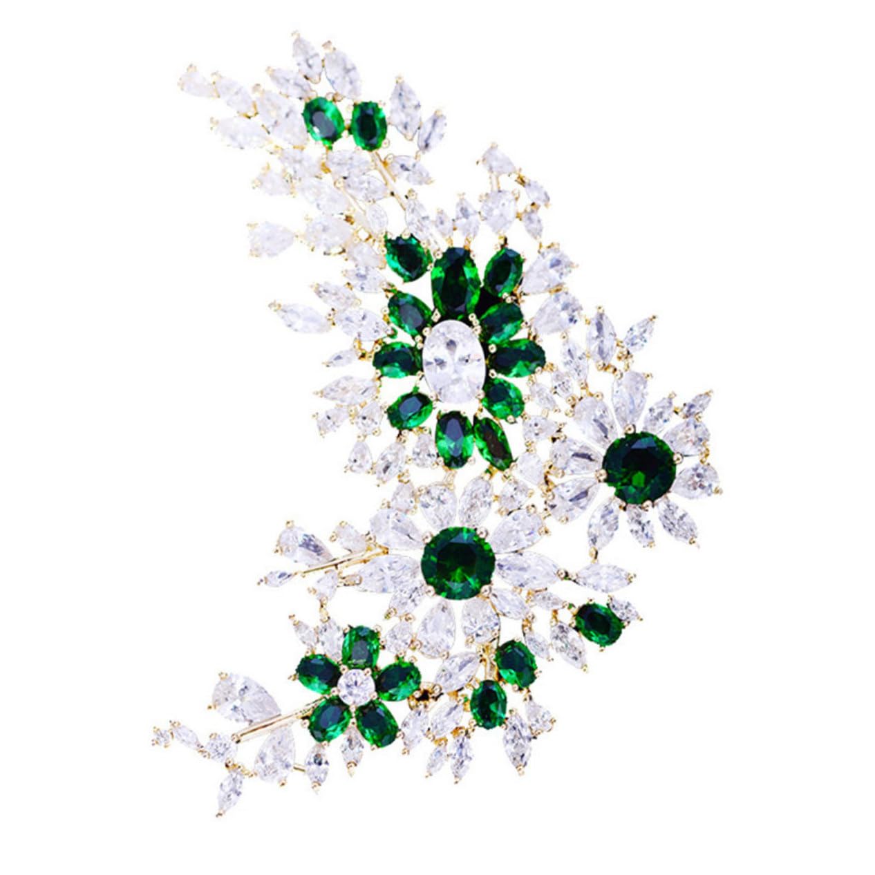 spilla da appendere mujer lady green woman corpetto spilla splendente spilla zircone