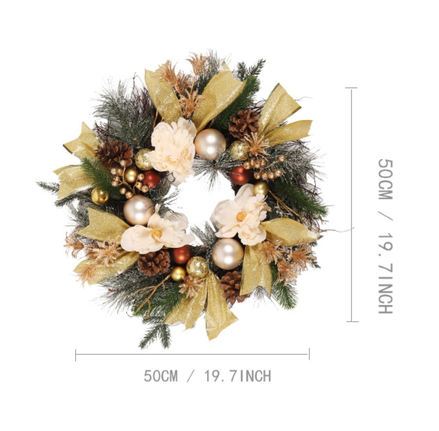 Winterkranz Dekokranz Weihnachtskranz for Die Haustürdekoration Mit Schleifen Und Tannenzapfen Adventskranz Christbaumschmuck