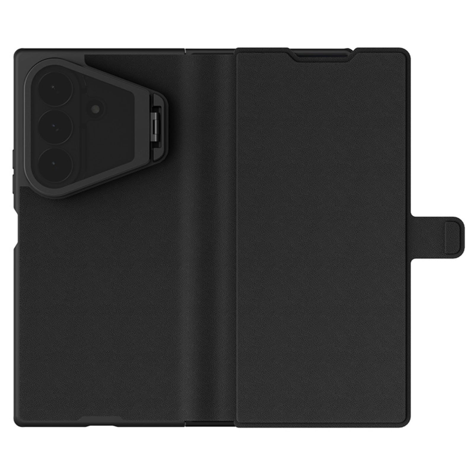 Custodia magnetica compatibile con Samsung Galaxy Z Fold 8 Ultra, in pelle Business Wallet Nero
