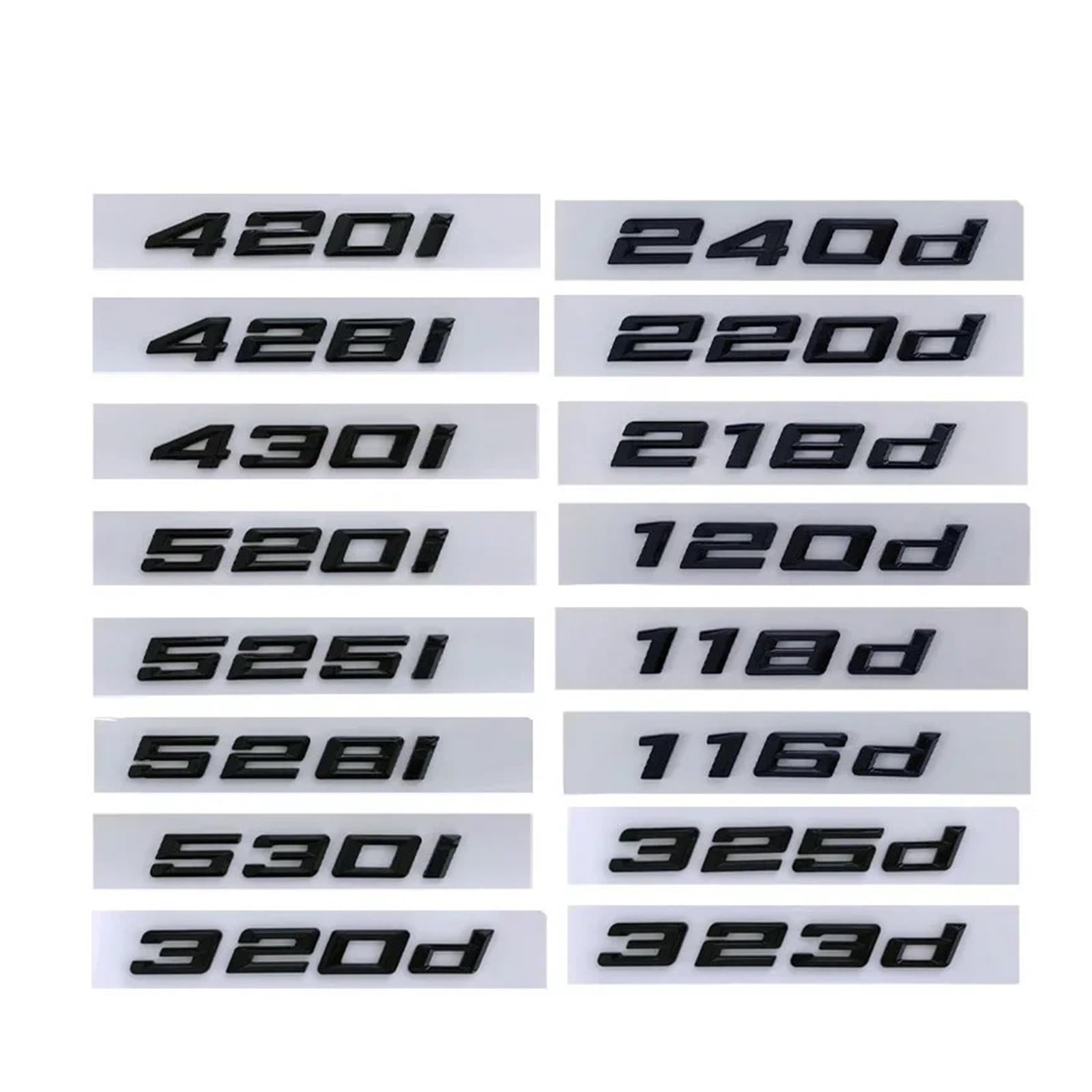 Nbcnzctsas Glossy Black 3D Abs Letters Car Rear Trunk Badge Emblem 420D 428D 430D 435D 440D 520D 525D 528D 530D 535D 540D Logo Fir For Bmw Car Accessories(,116D)