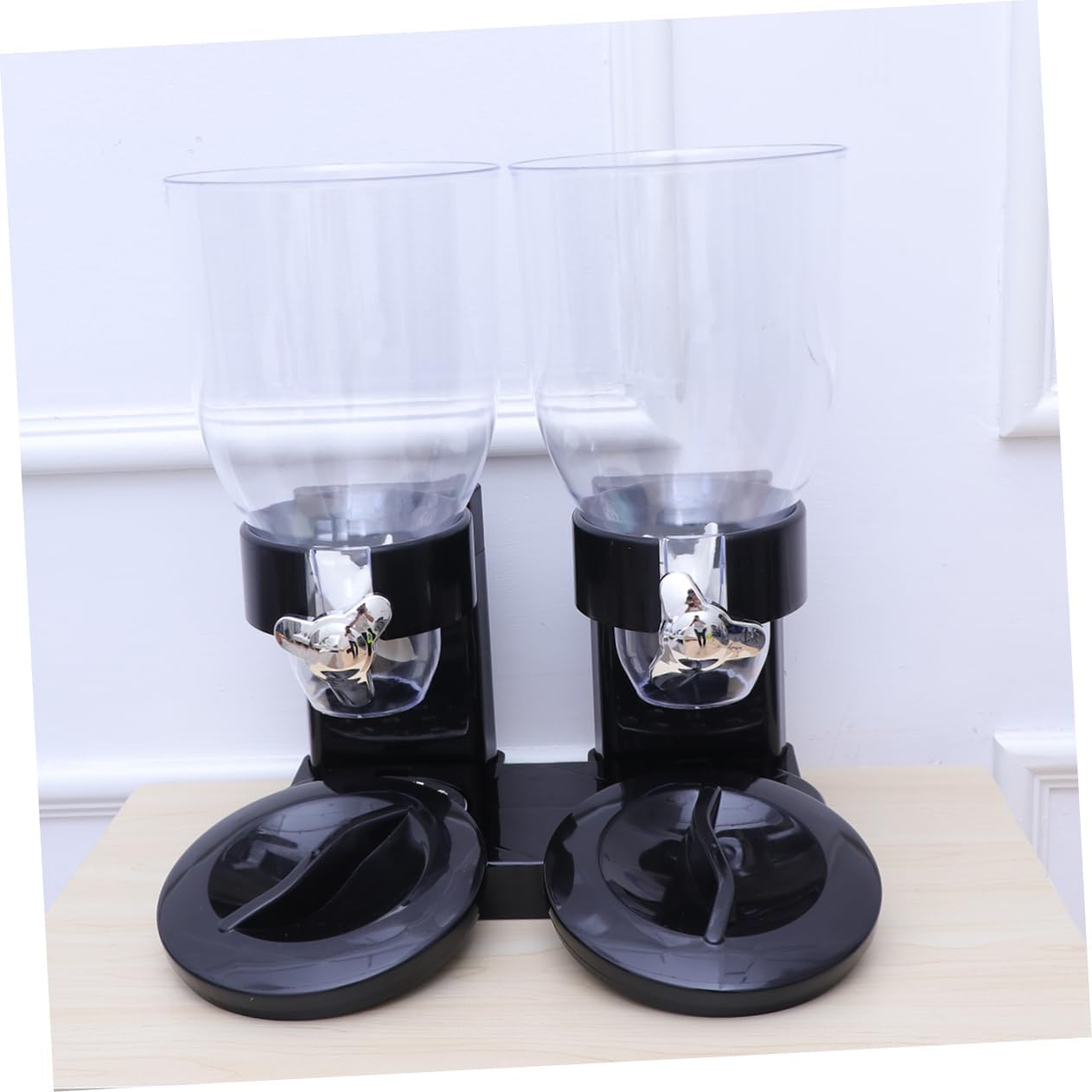 Double Cereal Dispenser with Controlled Portioning Airtight Food Storage Canister for Oatmeal and Kitchen Organizer for Spaces Black