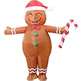 Gingerbread Man Costume Adult,Inflatable Christmas Costume,Blow Up Funny Onesies Xmas Ginger Bread Costumes Women Men