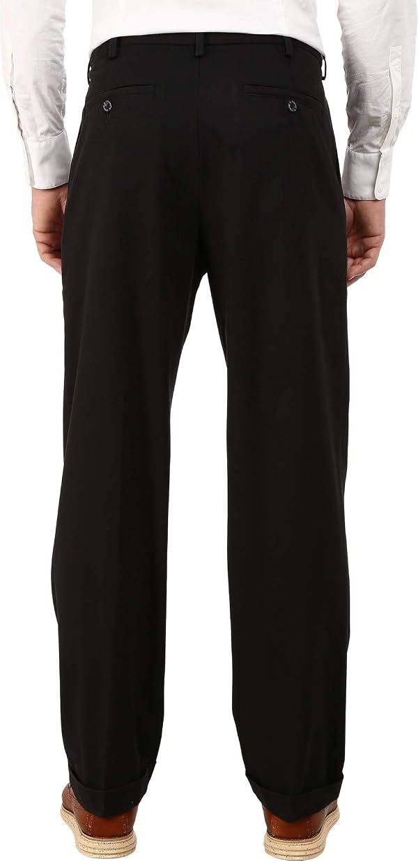 Dockers Men's Relaxed Fit Comfort Khaki Pants-Pleated, Black Metal, 34W x 29L by DOCKERS - Used condition - Image 3