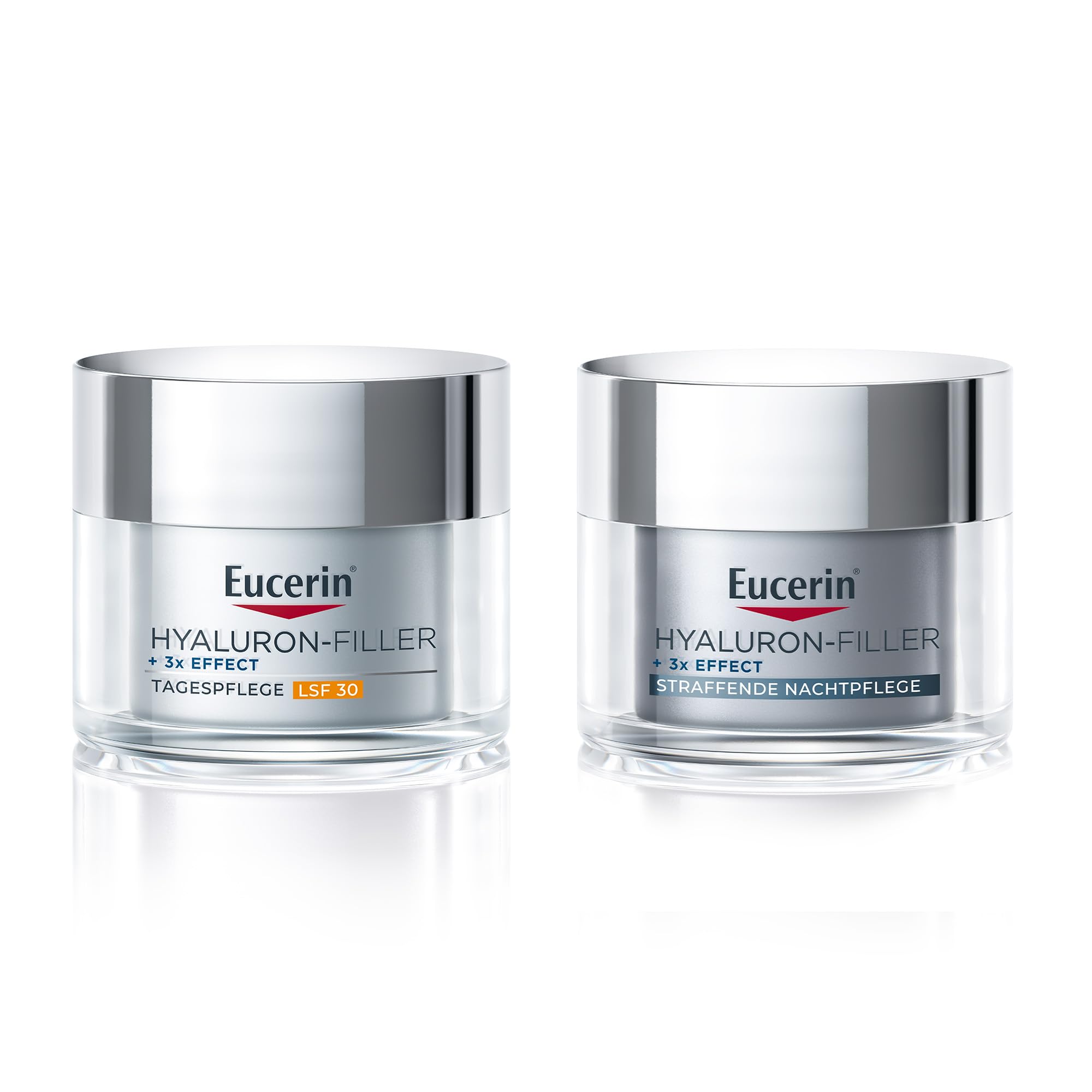 Eucerin Hyaluron-Filler + 3x Effect Gesichtspflege-Set | Anti-Aging Tagescreme mit Hyaluronsäure strafft die Haut & Nachtcreme mildert Falten und regeneriert die Haut über Nacht