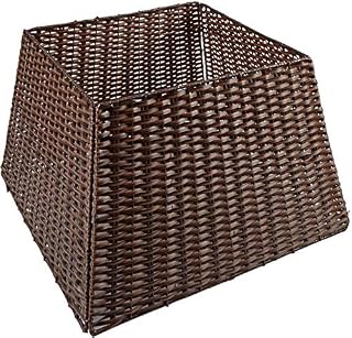 Christmas Tree Skirt Dark Brown Strong Willow Rattan Xmas Festive Wicker Stand Base Basket Cover Perfect for Indoor Use Tidy Decor Folds For Easy Storage