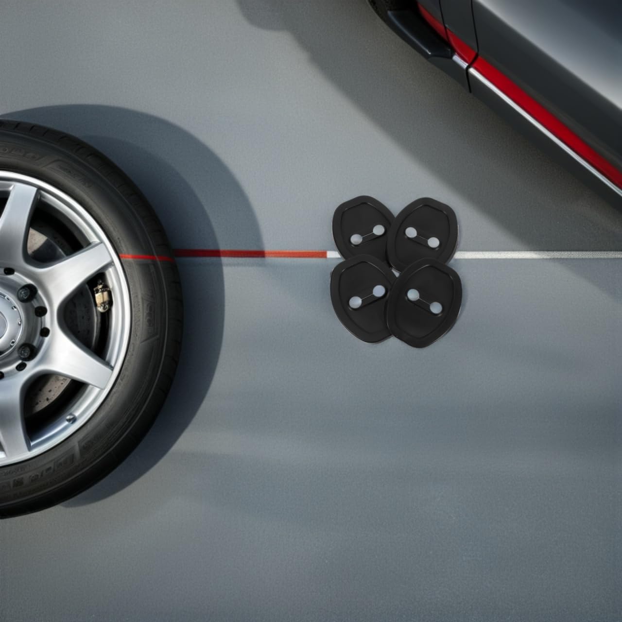 BESTOYARD Car Silicone Door Latch Protective Cover 4Pcs Shock Absorbing Noise Reduction Pads for Vehicle Door Lock Latches Guard Quiet Closing and Rust Protection - Image 4