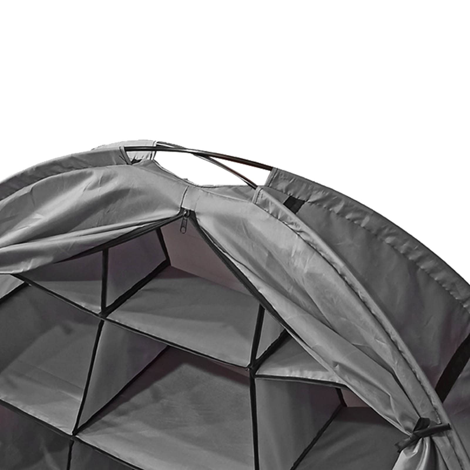 Acouto Organizzatore Pieghevole da Campeggio, Armadietto Portatile Pieghevole a Forma di Tenda di Grande capacità con 9 Ripiani per Stoviglie per Barbecue da Picnic in Casa (GRAY)