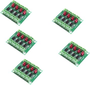 5pcs PC817 4-Channel Optocoupler Isolation Board Voltage Converter Adapter Module 3.6-30V Driver Photoelectric Isolated Module