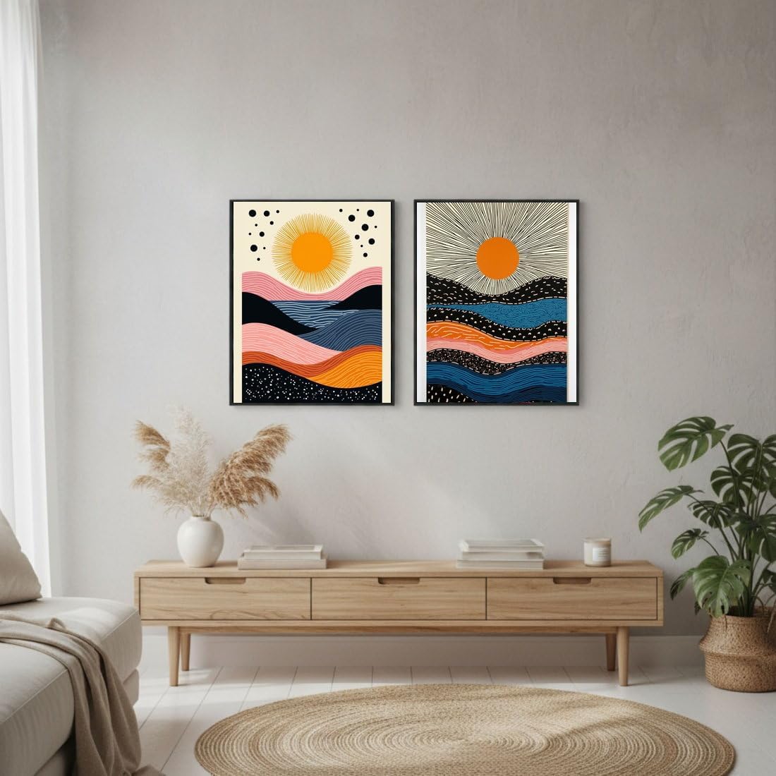 2Packs Paint by Numbers Kit for Adults,20X16IN DIY Sun Paint by Numbers Art for Beginner and Artists-Acrylic Oil Number Painting Kits for Home Decor,Stress Relief