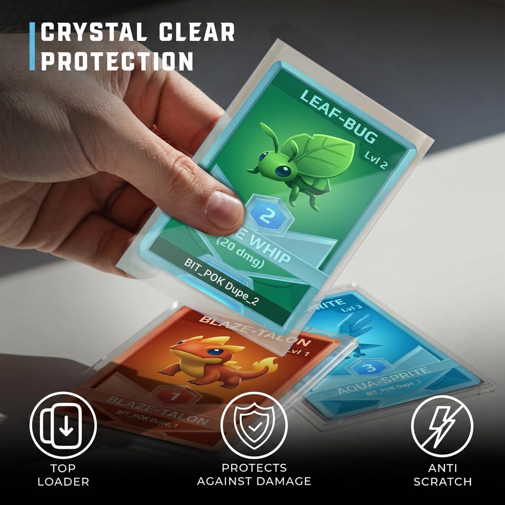 pokemon clear card sleeves Amazon.com: CardGuard Premium Clear Card Sleeves, 100ct – Standard Size  Penny Sleeves for Pokémon, Sports Cards, Baseball, Football, and  Collectible Trading Cards – Acid-Free, PVC-Free, Durable Protection : Toys  & Games