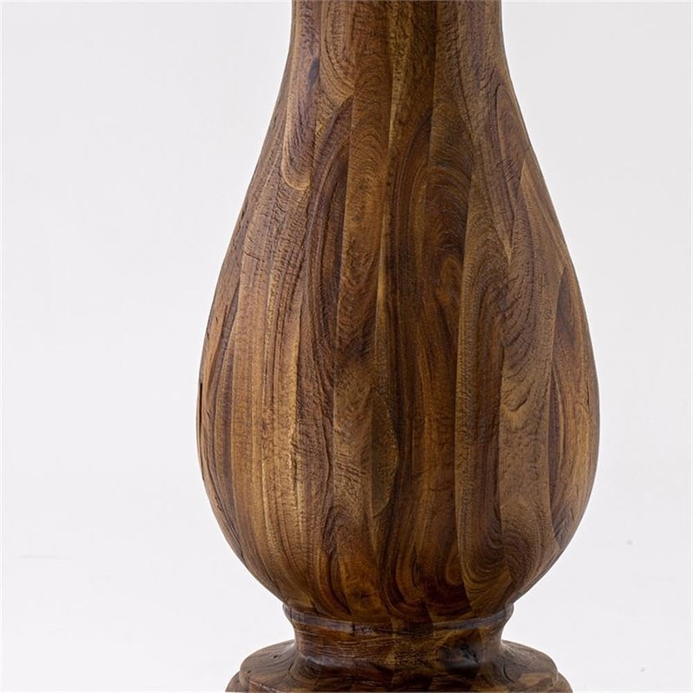 Pemberly Row Round Wood Dining Table, 48 in Sandblasting Antique Walnut, Sturdy Rubberwood Construction, Pedestal Base, Rustic Style, Compact Design for Dining Room Seating