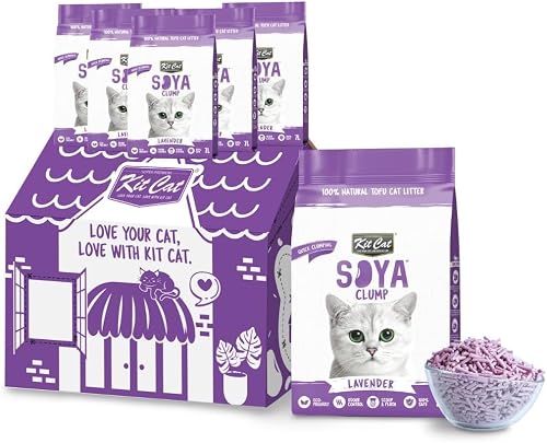 Kit Cat Lavender Soya Clump Cat Litter 7 Liter (Pack of 6)