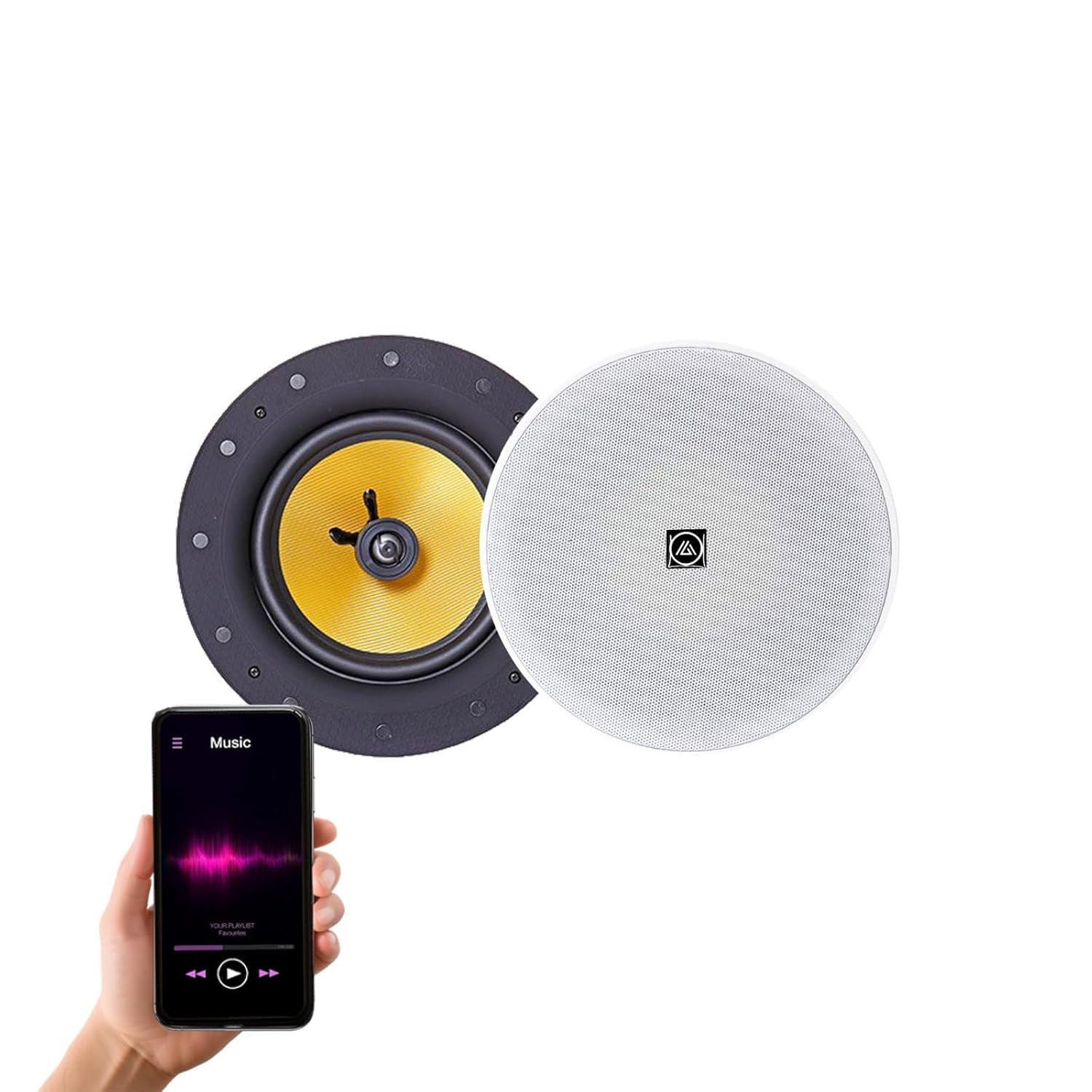 Multi AV 50 watts Bluetooth Ceiling Speaker Each, Rimless Magnetic Grill, (Each)-picture-20