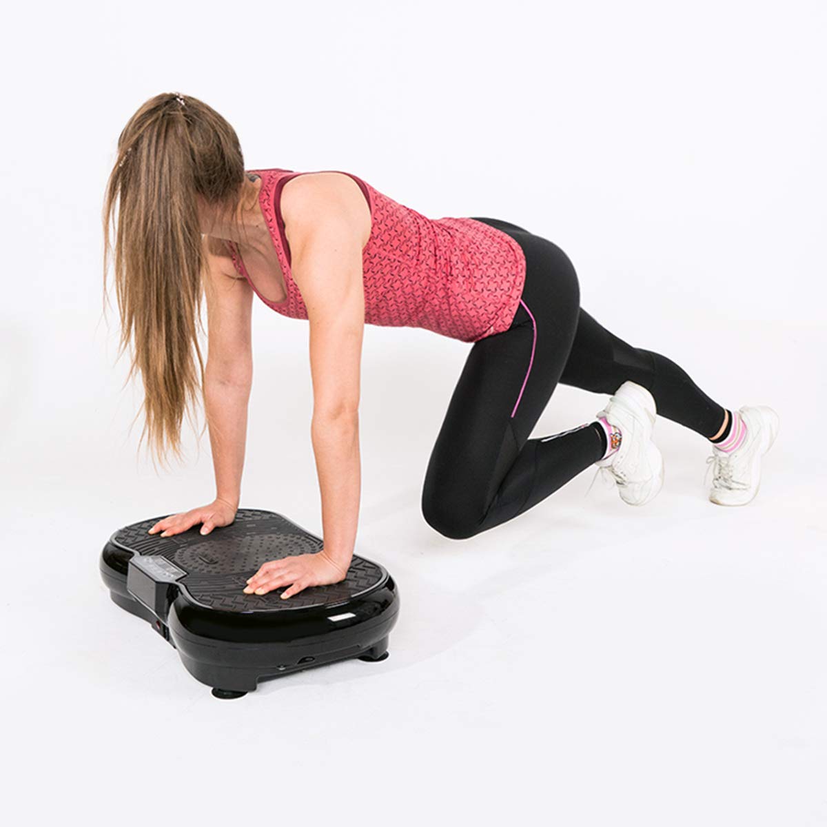 Navaris Plateforme vibrante oscillante - Appareil Shaper avec télécommande et Bande élastique - Entraînement Sport Fitness - 99 Niveaux de Vitesse